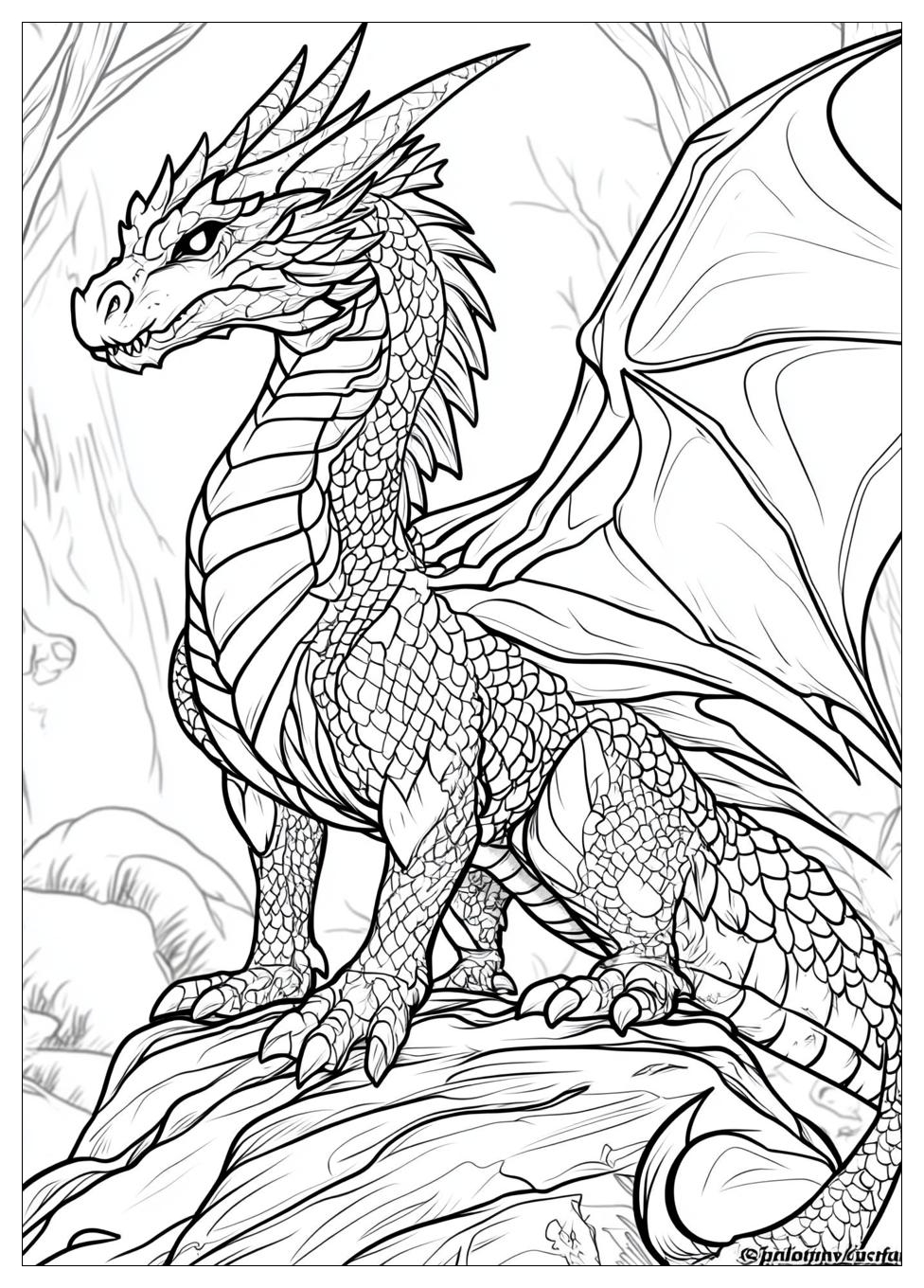 Dragon Realistc Coloring Pages-2