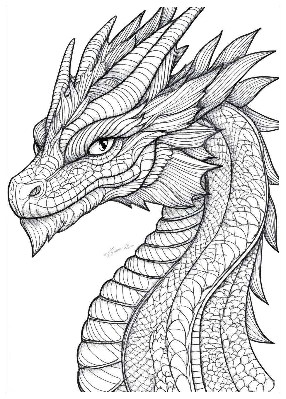 Dragon Realistc Coloring Pages-20