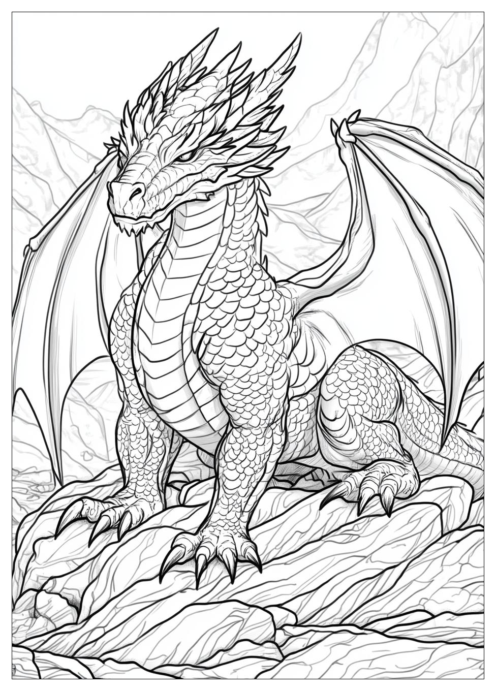 Dragon Realistc Coloring Pages-8