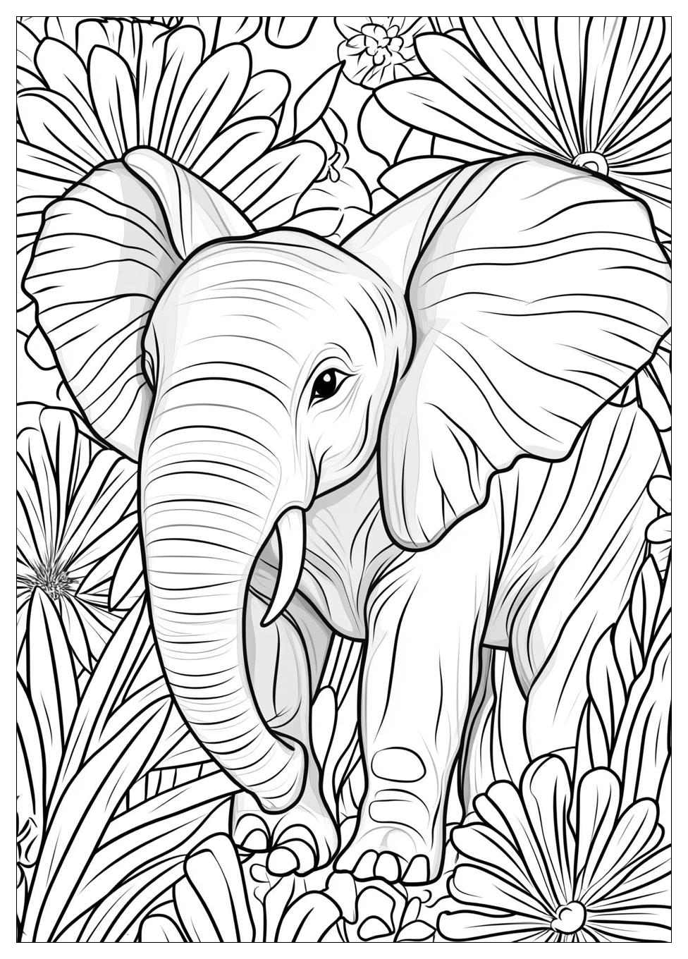 Elephant Coloring Pages-11