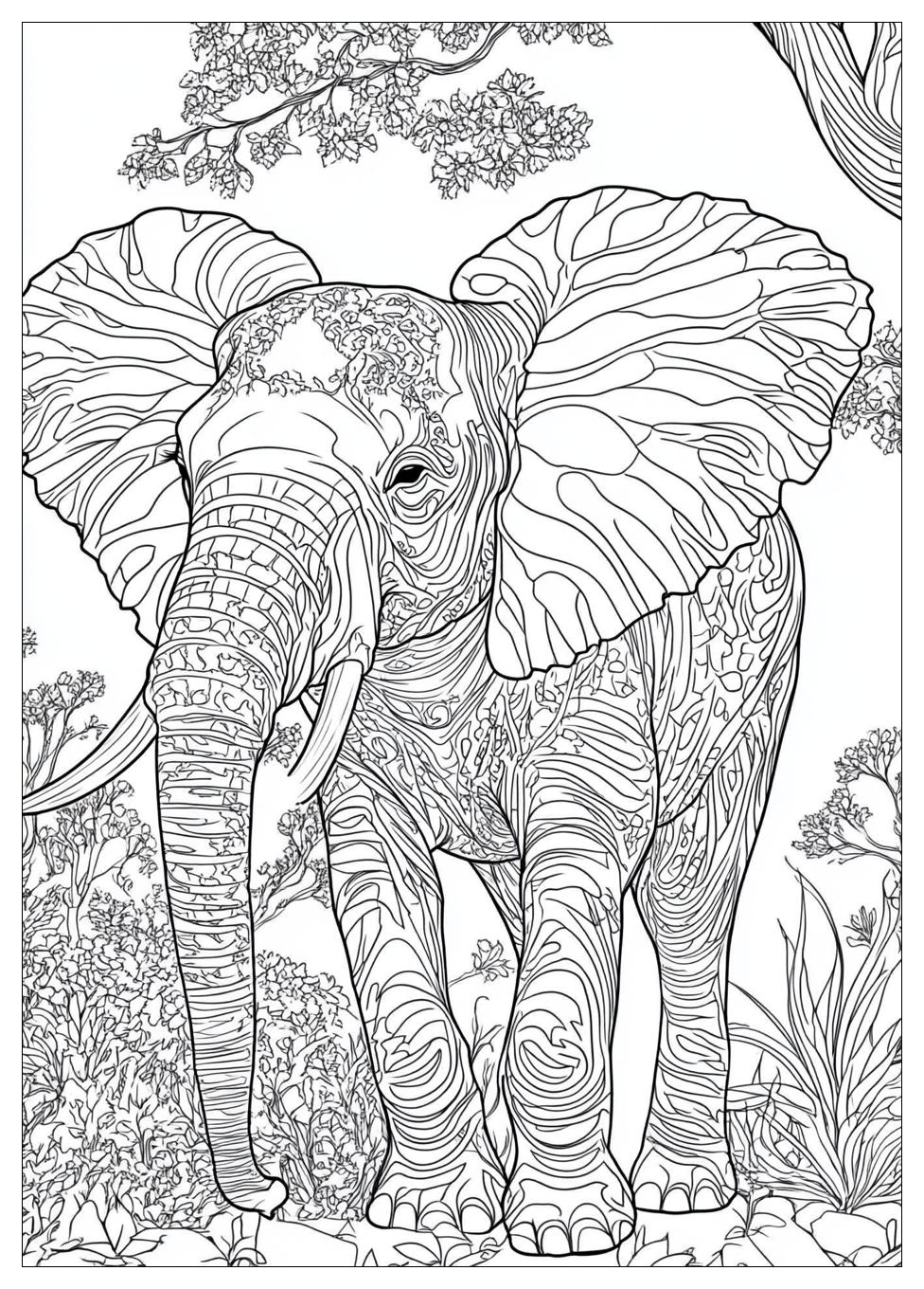 Elephant Coloring Pages-19