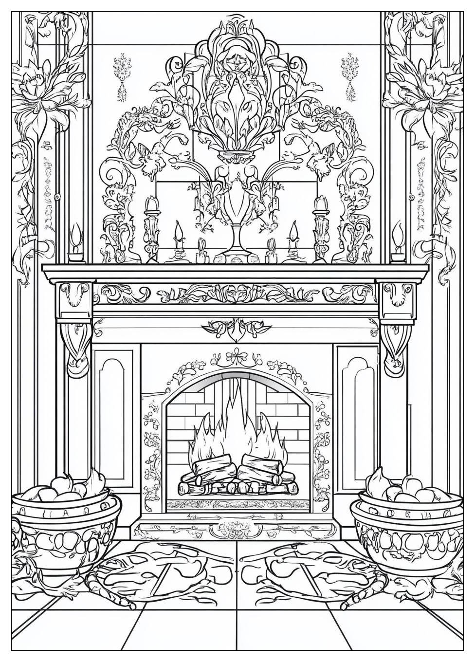Fireplace Coloring Pages-14