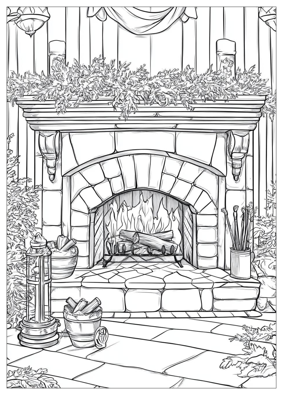 Fireplace Coloring Pages-16