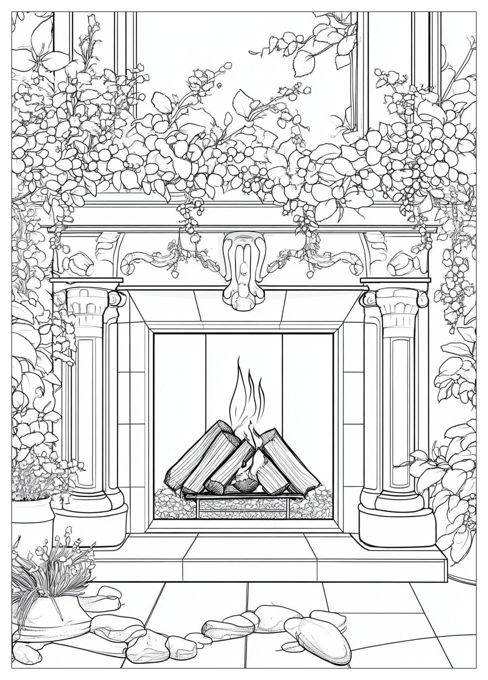Fireplace Coloring Pages-17