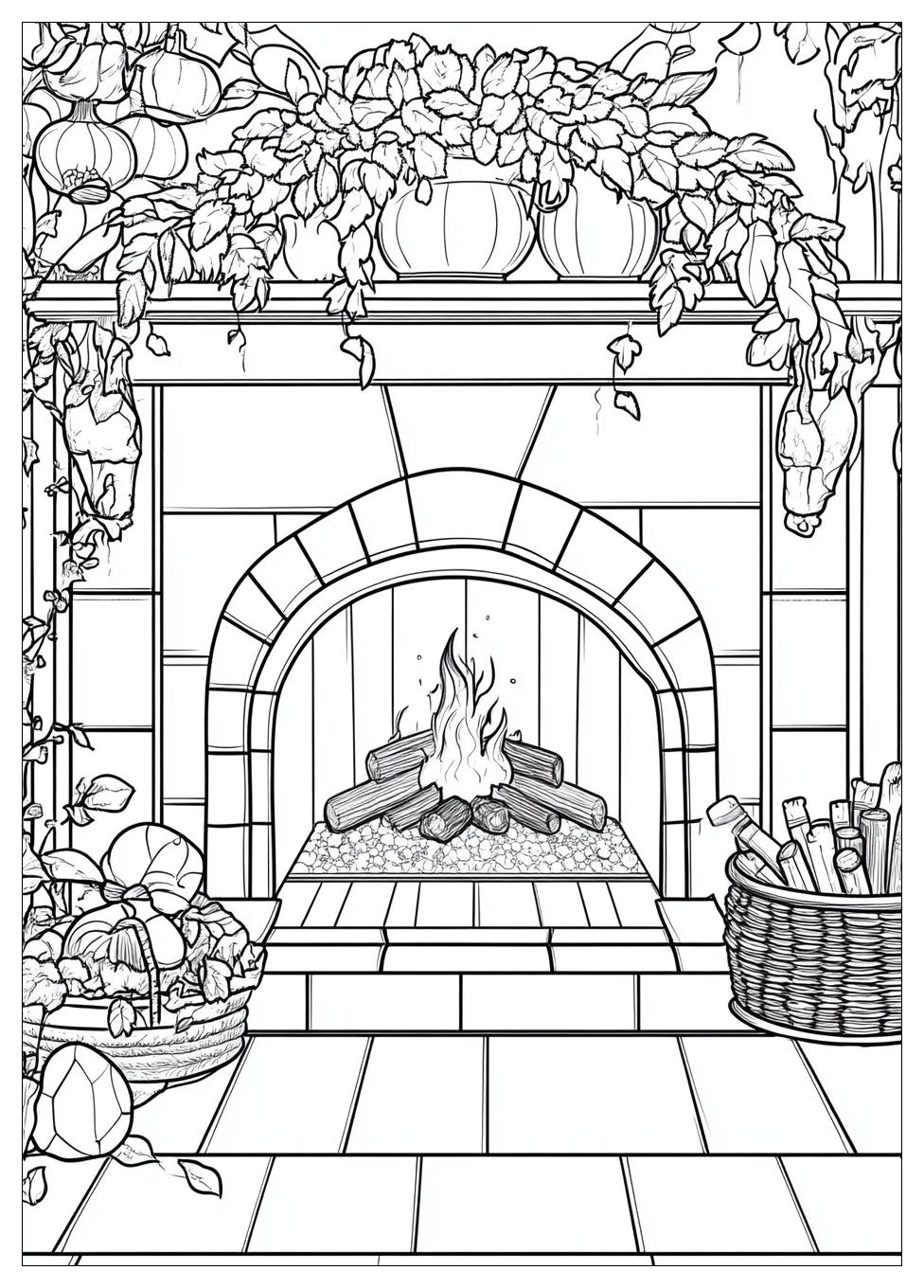 Fireplace Coloring Pages-18