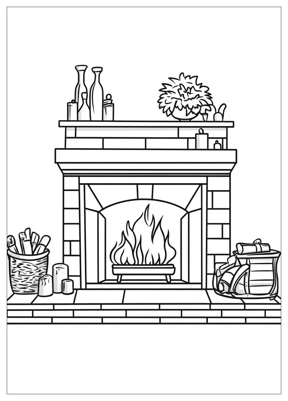 Fireplace Coloring Pages-2