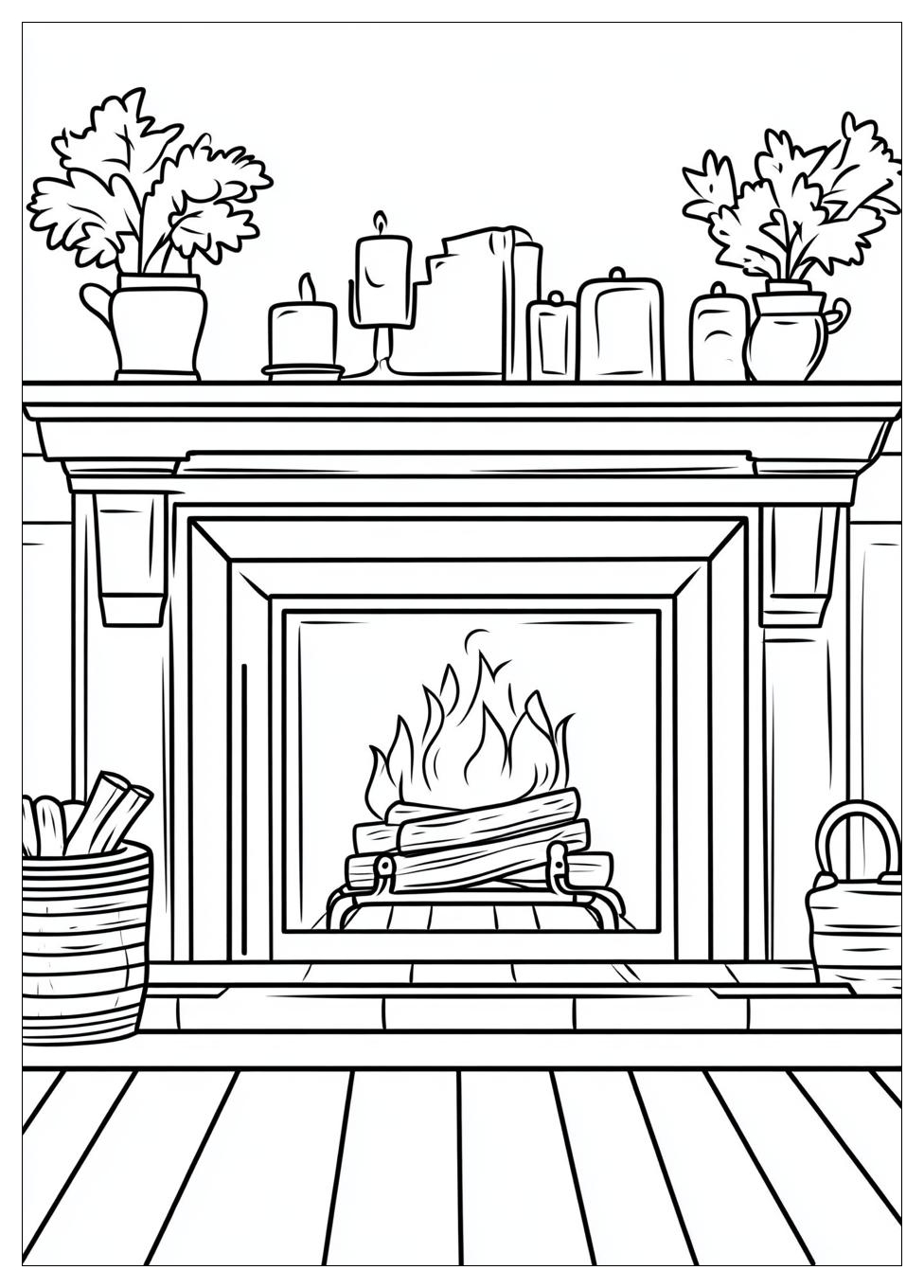 Fireplace Coloring Pages-3