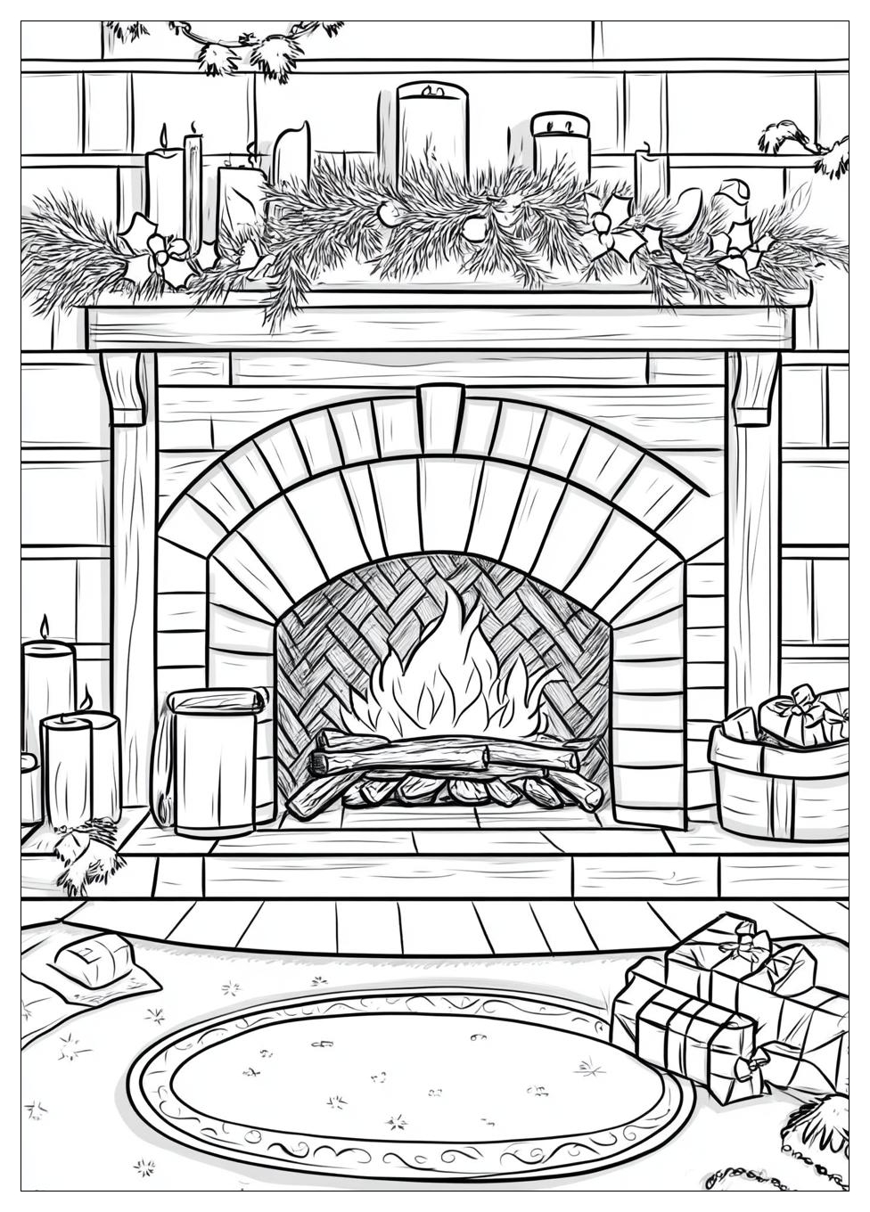 Fireplace Coloring Pages-4
