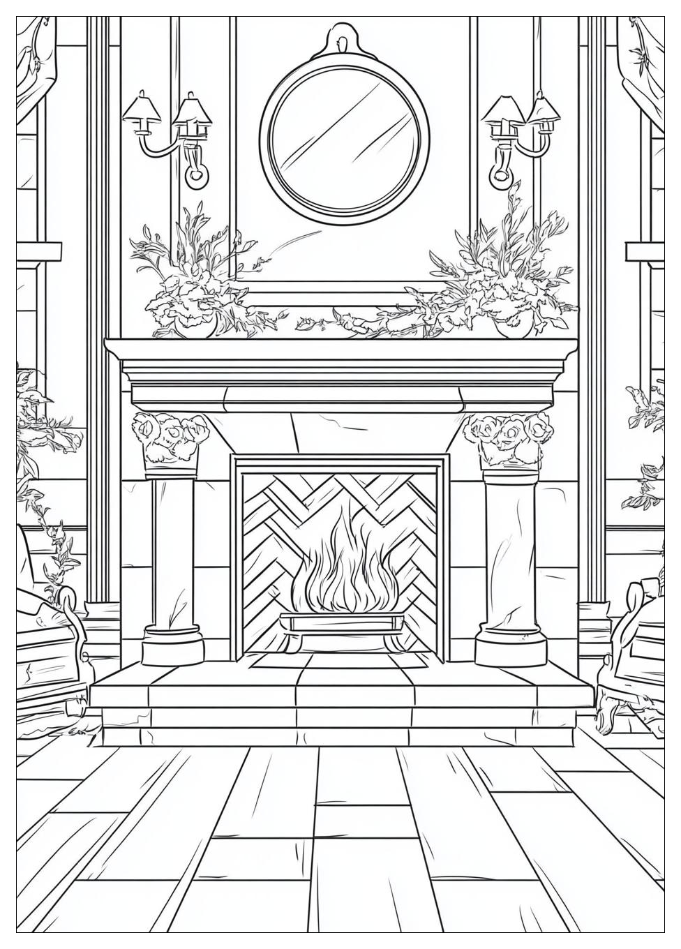 Fireplace Coloring Pages-6