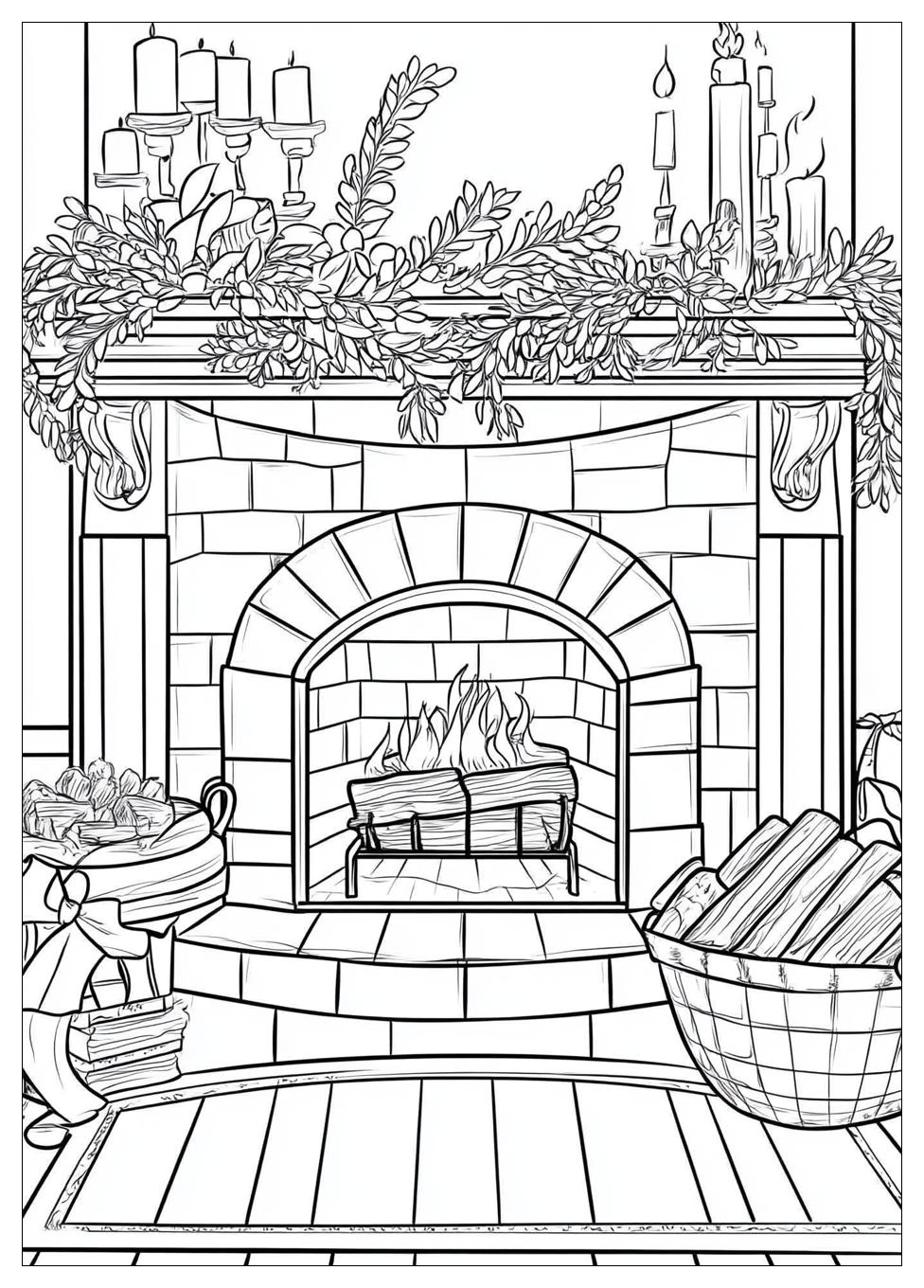 Fireplace Coloring Pages-7