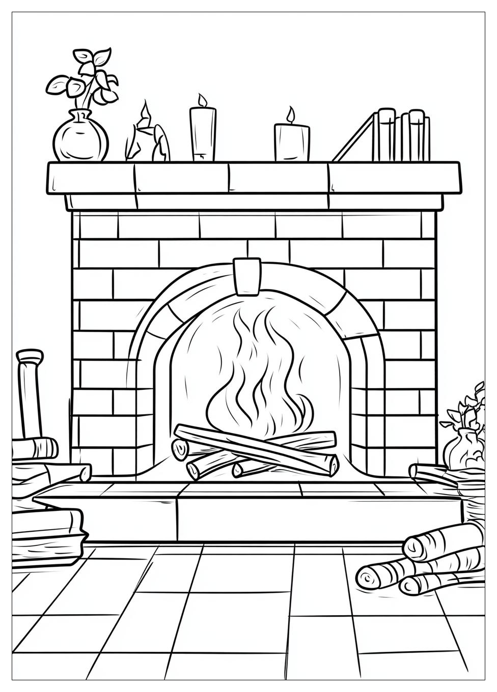 Fireplace Coloring Pages-8