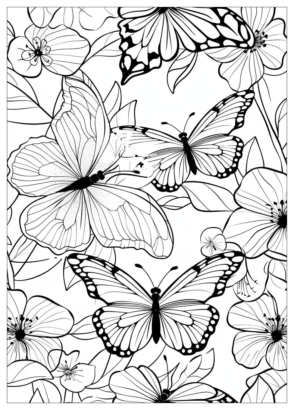 Flower Butterfly Coloring Pages-11