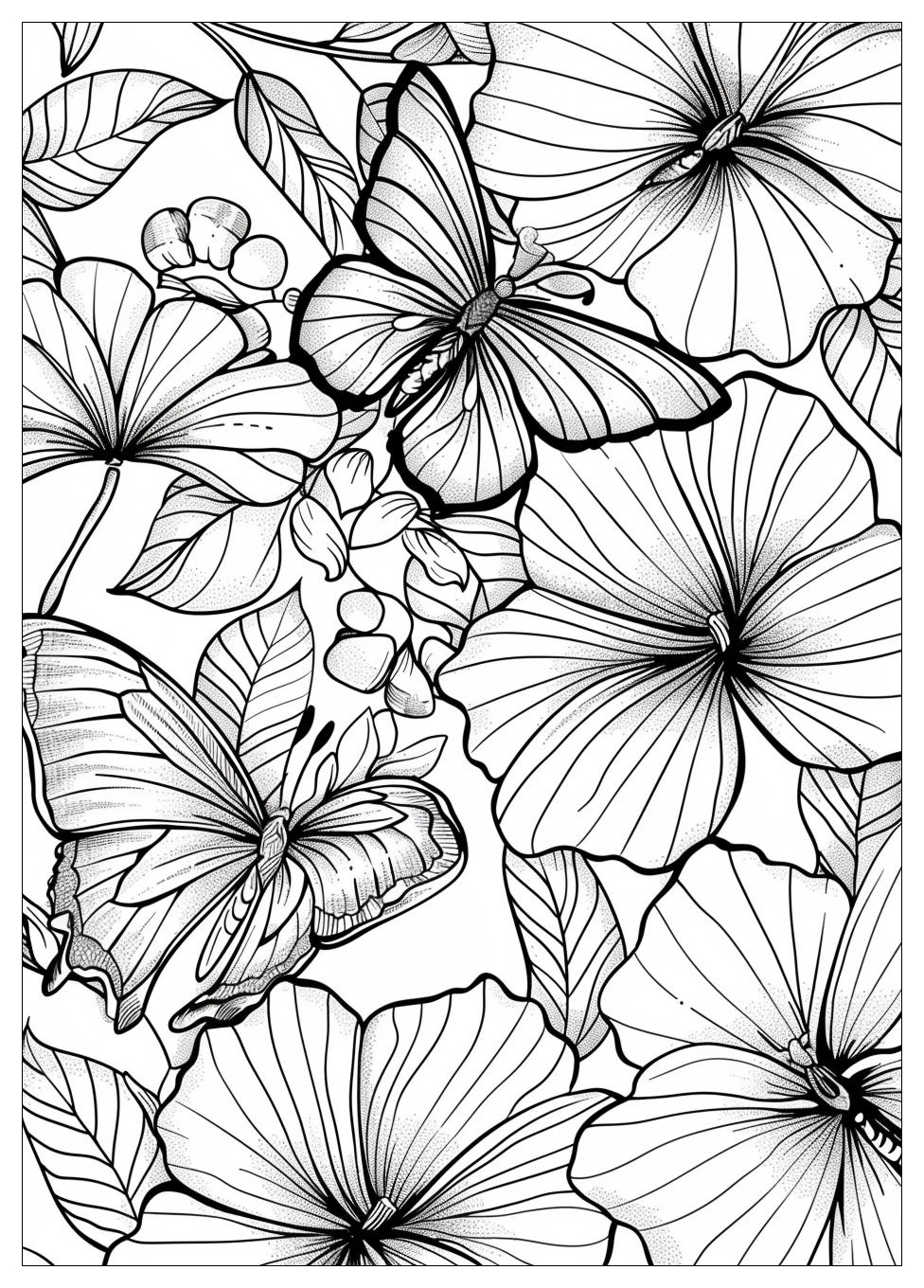 Flower Butterfly Coloring Pages-13