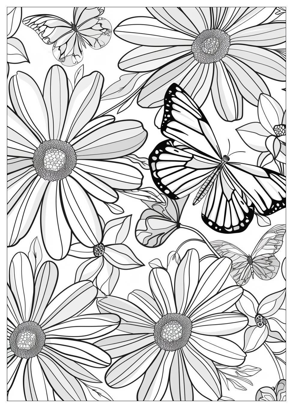 Flower Butterfly Coloring Pages-14