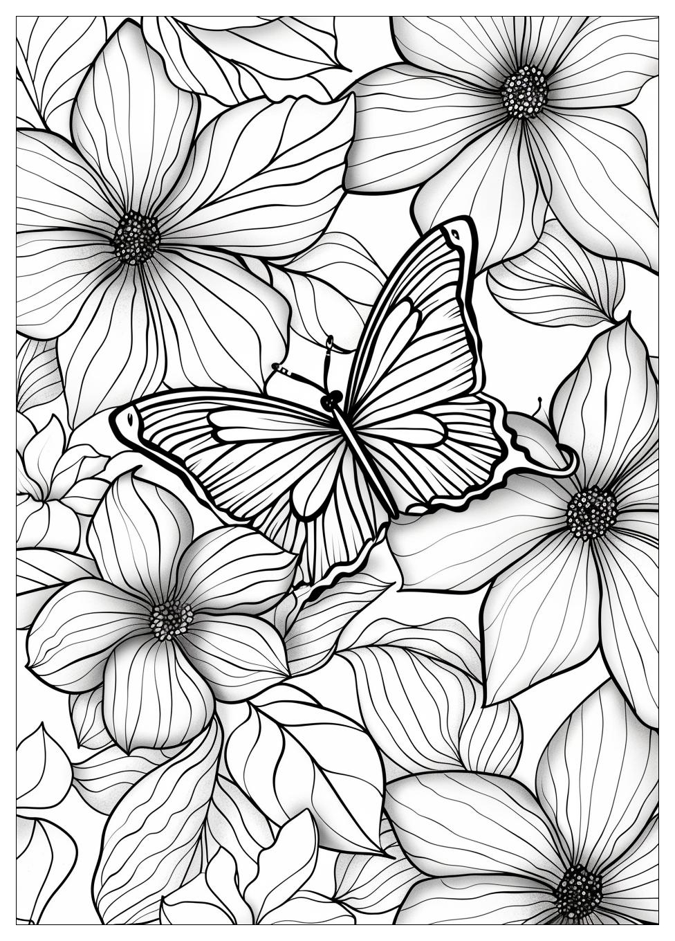 Flower Butterfly Coloring Pages-15
