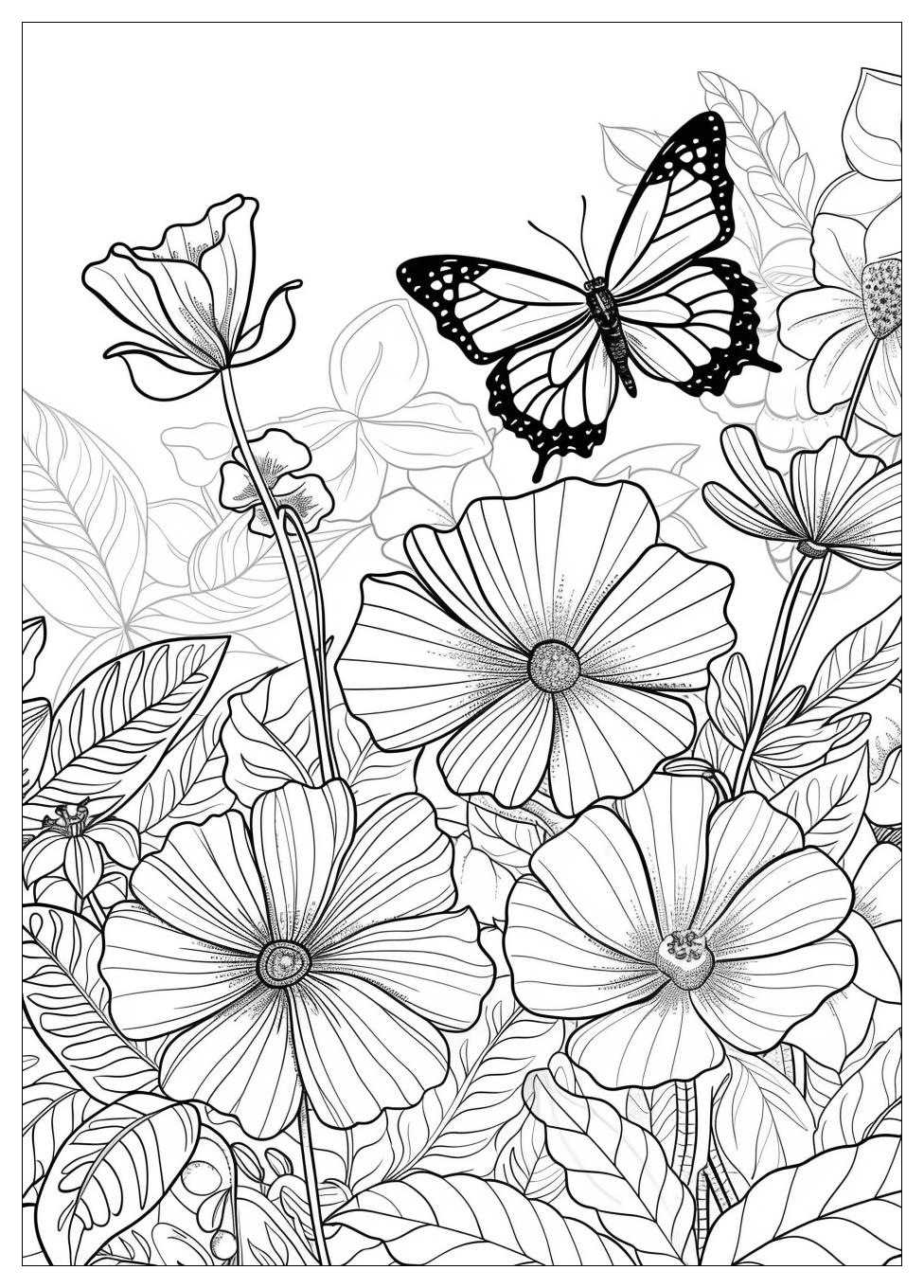 Flower Butterfly Coloring Pages-16