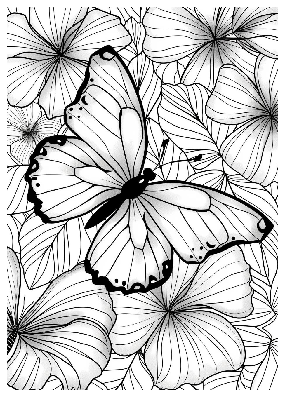 Flower Butterfly Coloring Pages-18