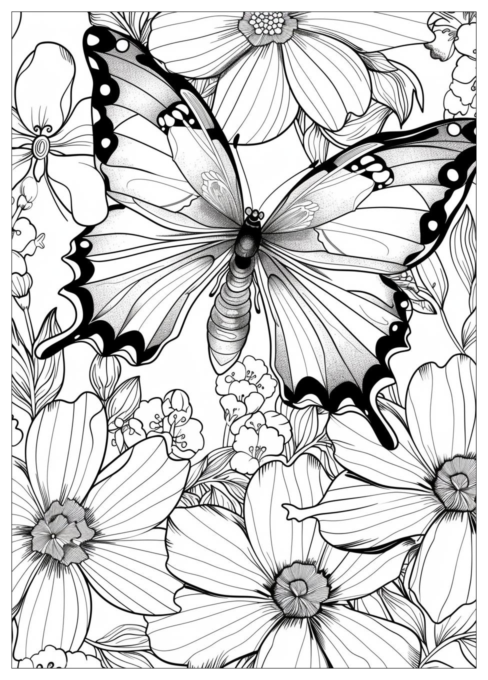Flower Butterfly Coloring Pages-19