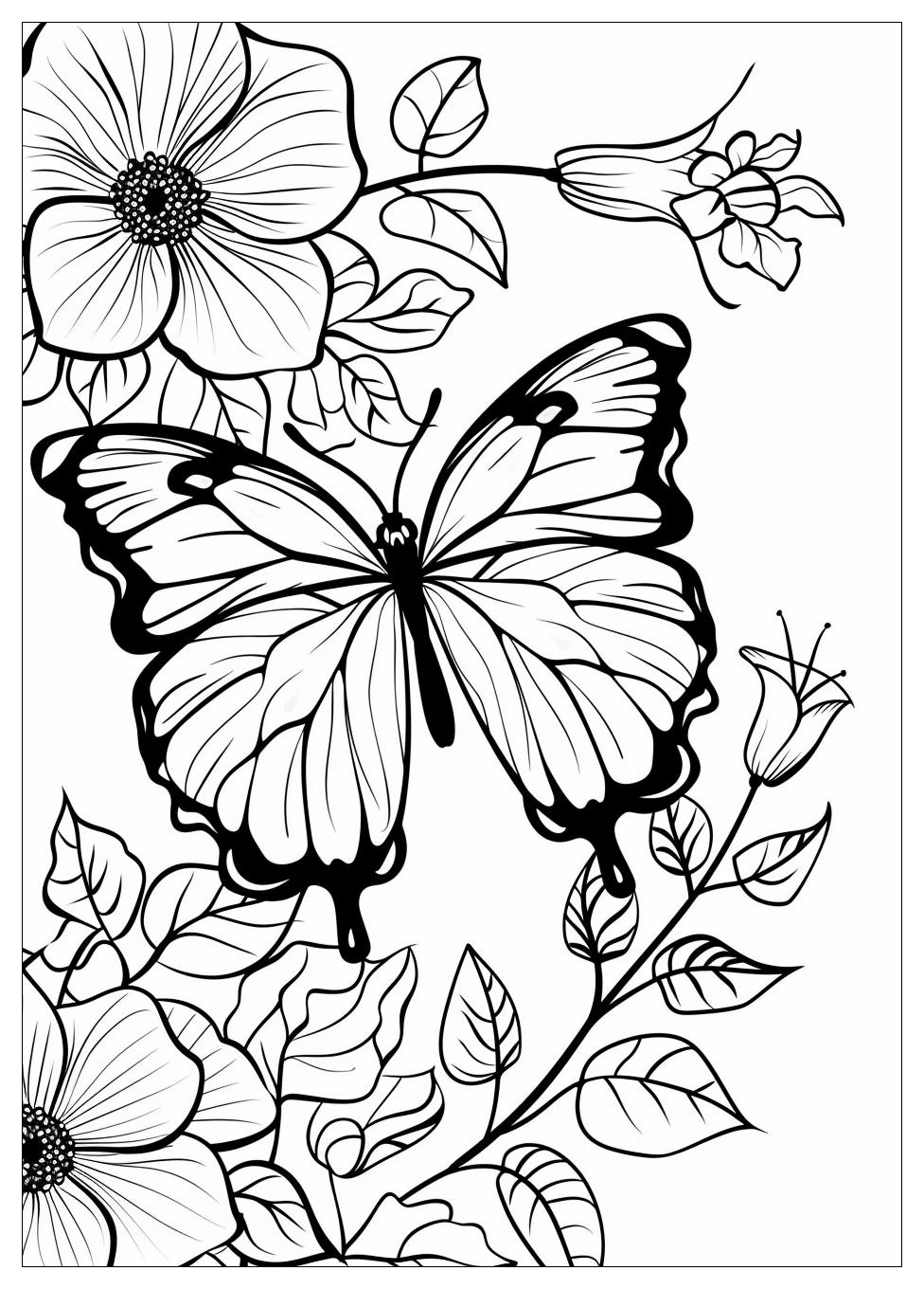 Flower Butterfly Coloring Pages-2