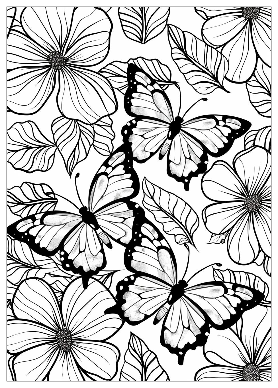 Flower Butterfly Coloring Pages-20