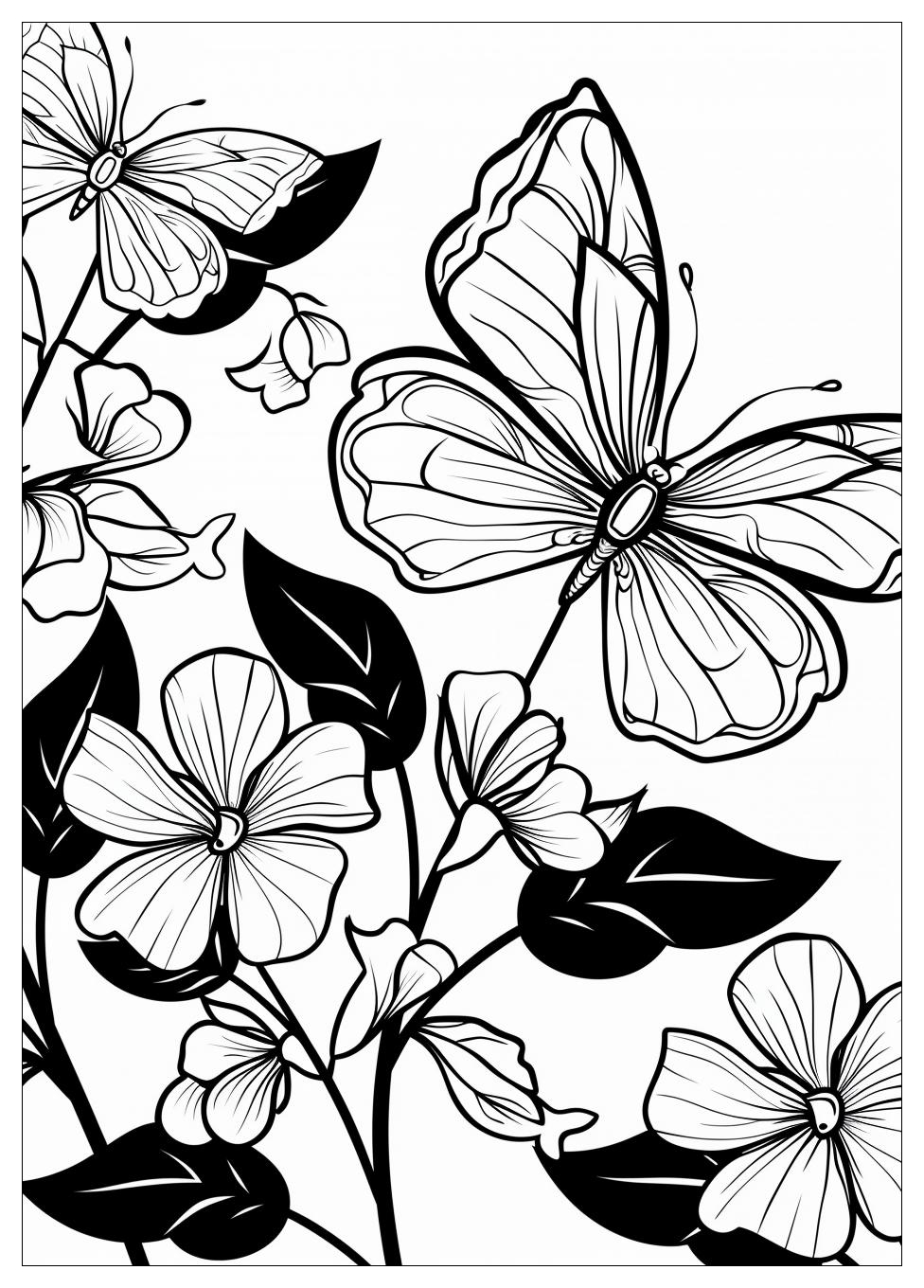 Flower Butterfly Coloring Pages-3