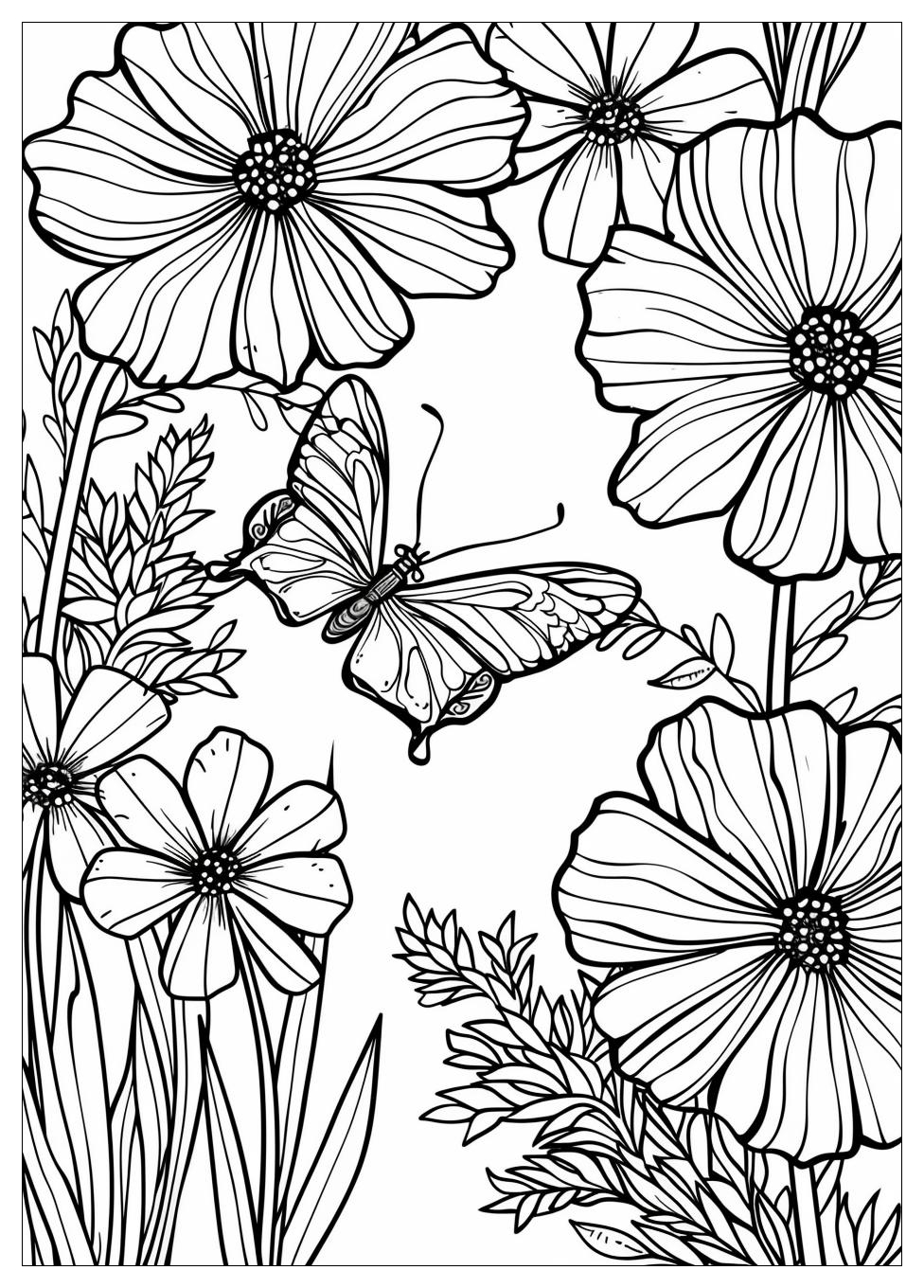 Flower Butterfly Coloring Pages-5