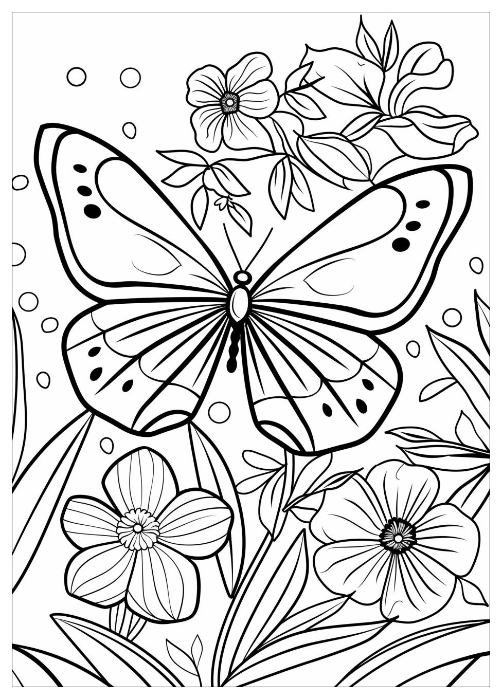Flower Butterfly Coloring Pages-6