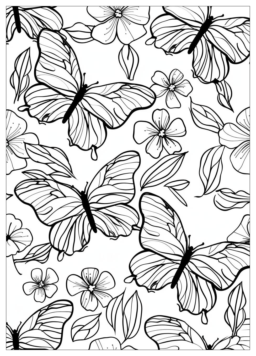 Flower Butterfly Coloring Pages-8