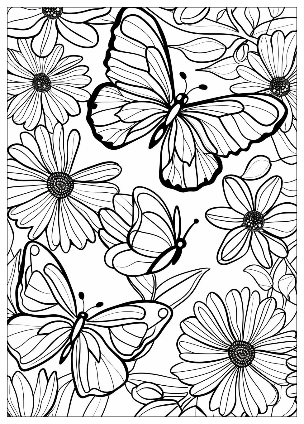 Flower Butterfly Coloring Pages-9
