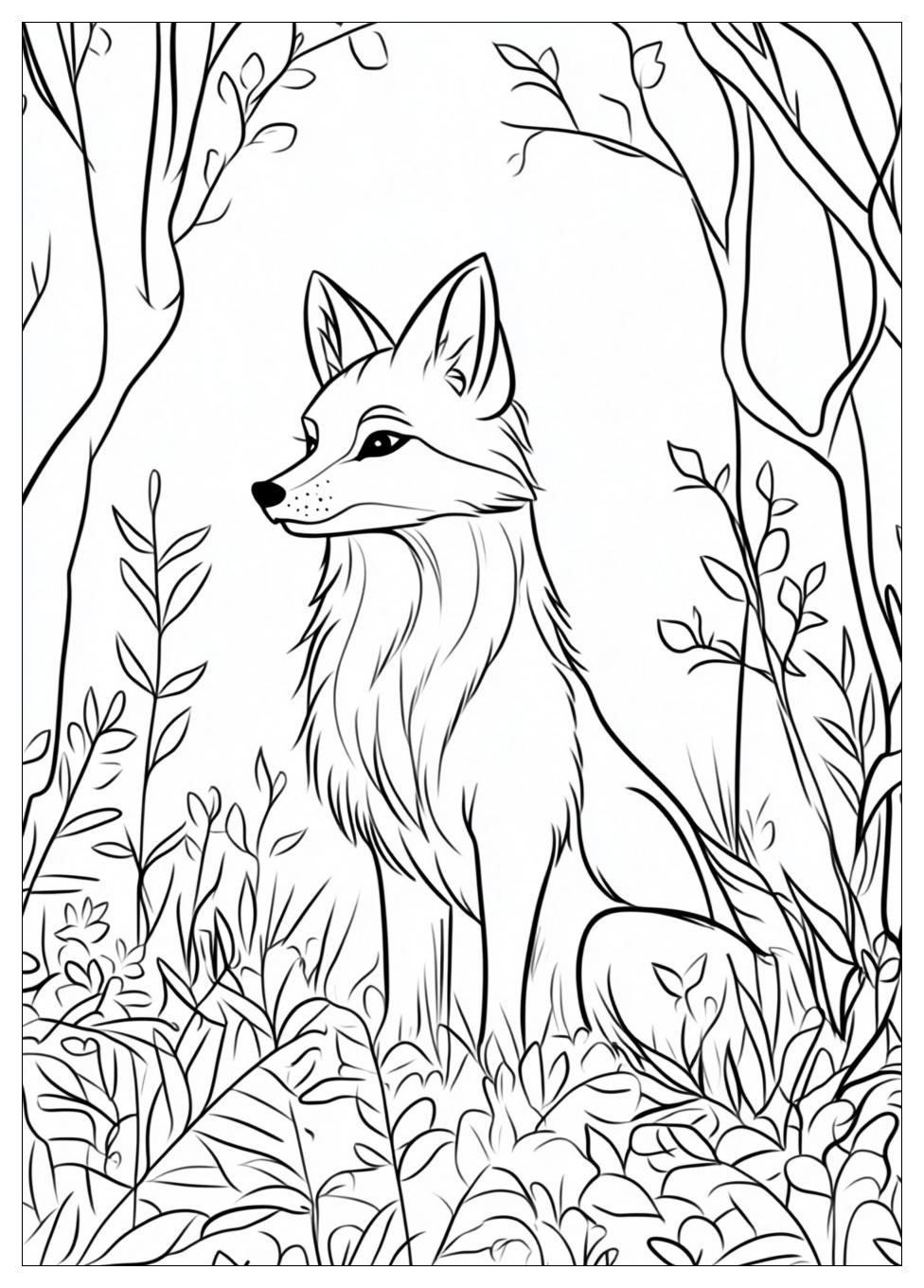 Fox Coloring Pages-11