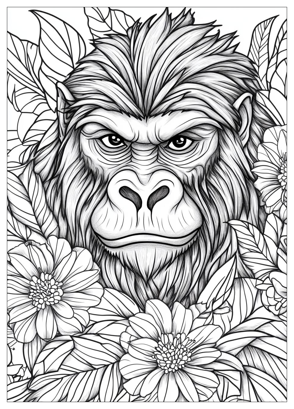 Gorilla Coloring Pages-13