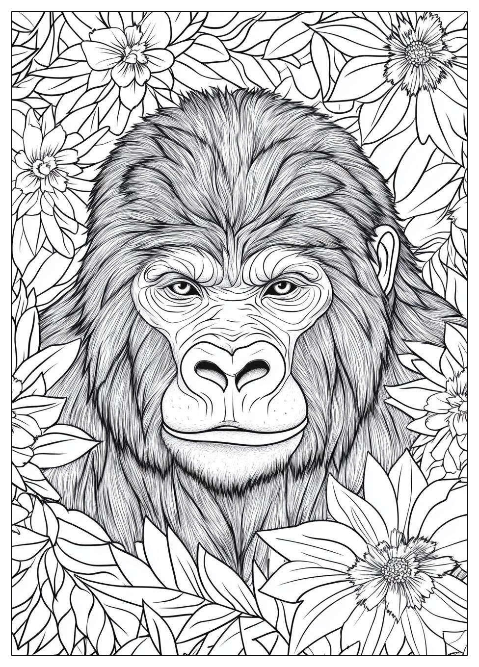 Gorilla Coloring Pages-16