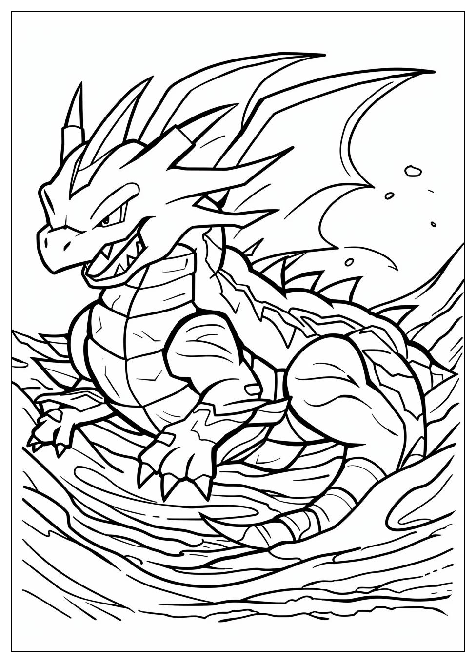 Gyarados Coloring Pages-3