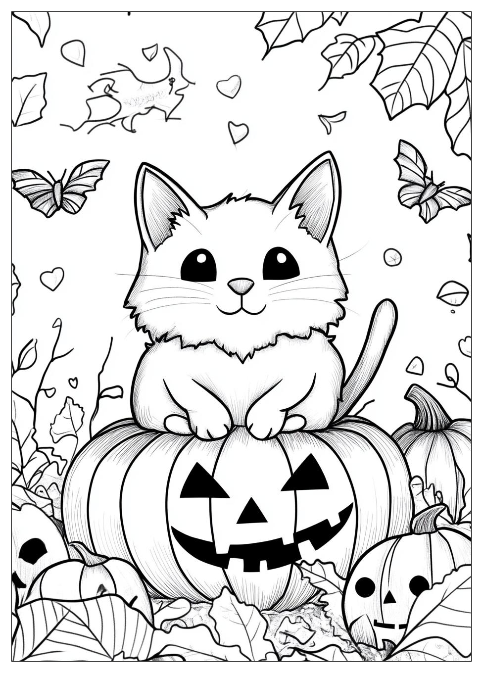 Halloween Cat Coloring Pages-11