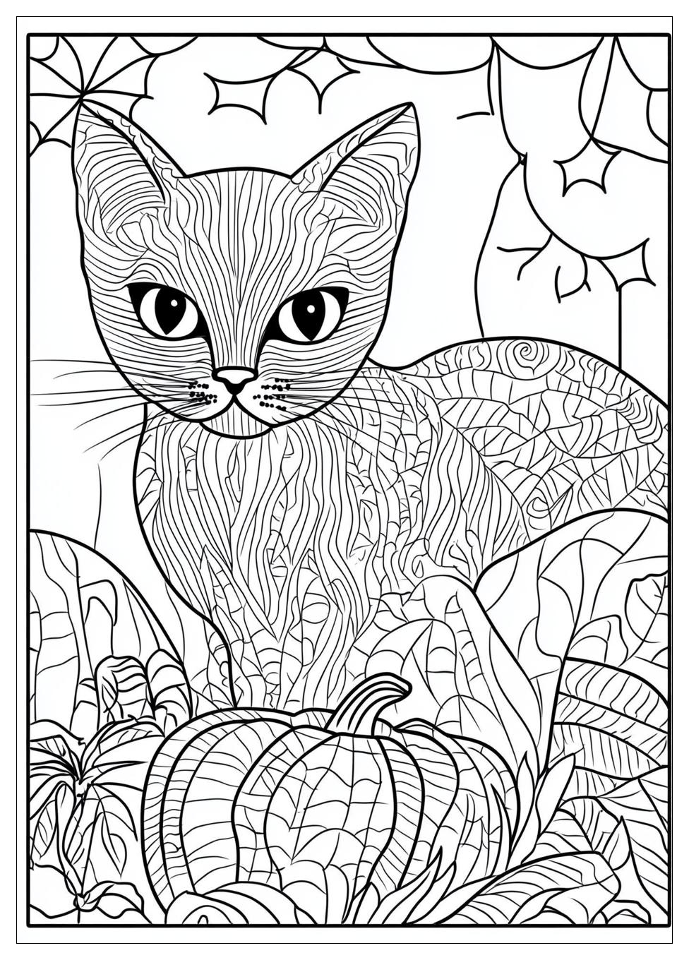 Halloween Cat Coloring Pages-13