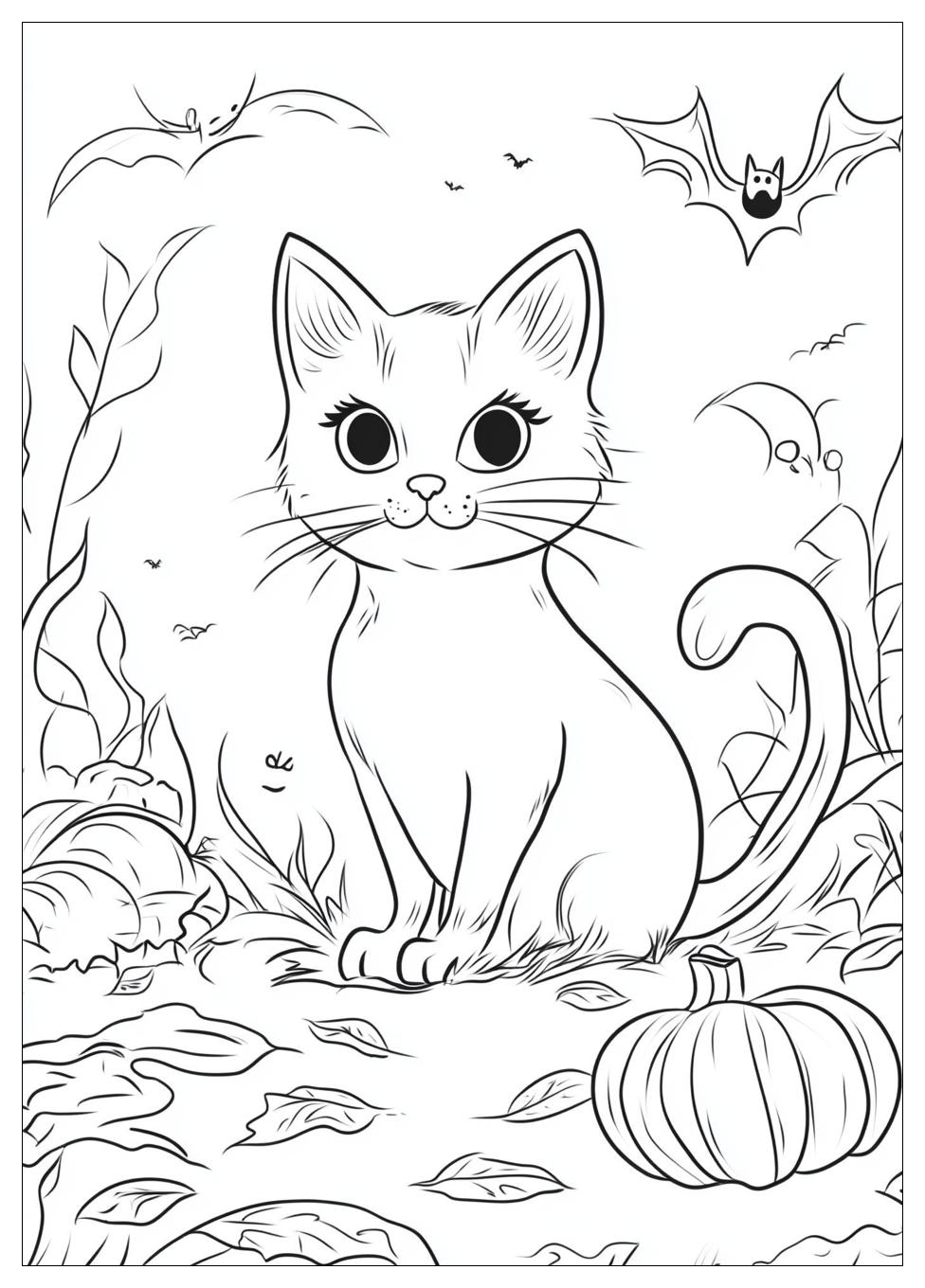 Halloween Cat Coloring Pages-2