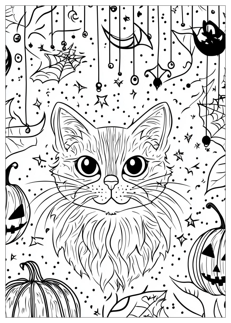 Halloween Cat Coloring Pages-5