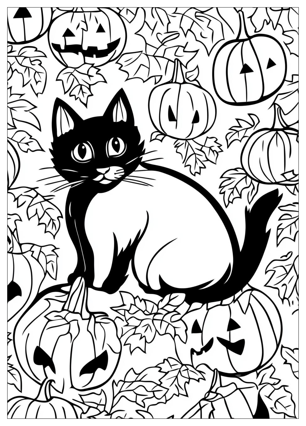 Halloween Cat Coloring Pages-6