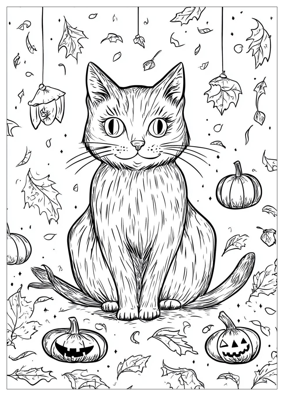 Halloween Cat Coloring Pages-7