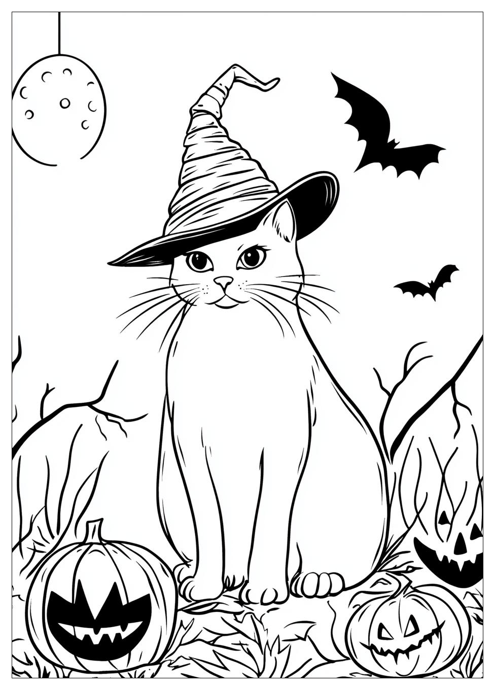 Halloween Cat Coloring Pages-8