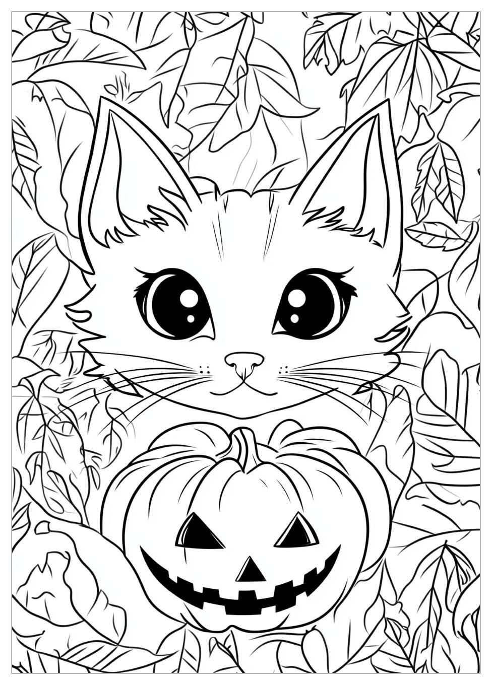 Halloween Cat Coloring Pages-9
