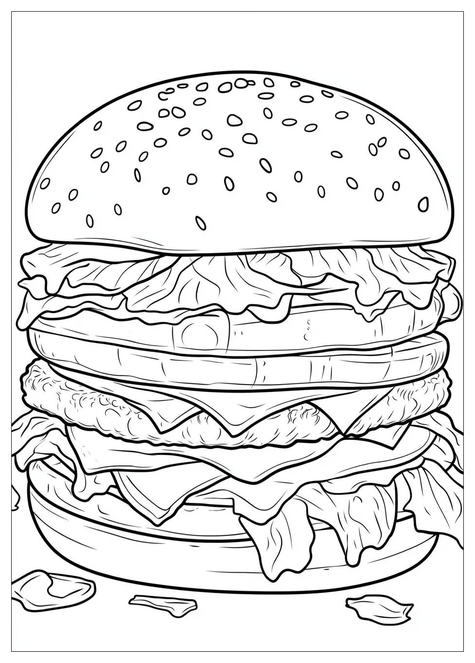 Hamburger Coloring Pages-1