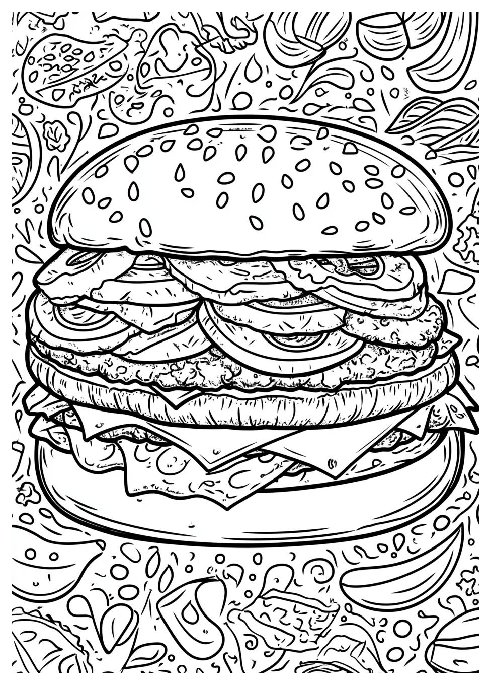 Hamburger Coloring Pages-20