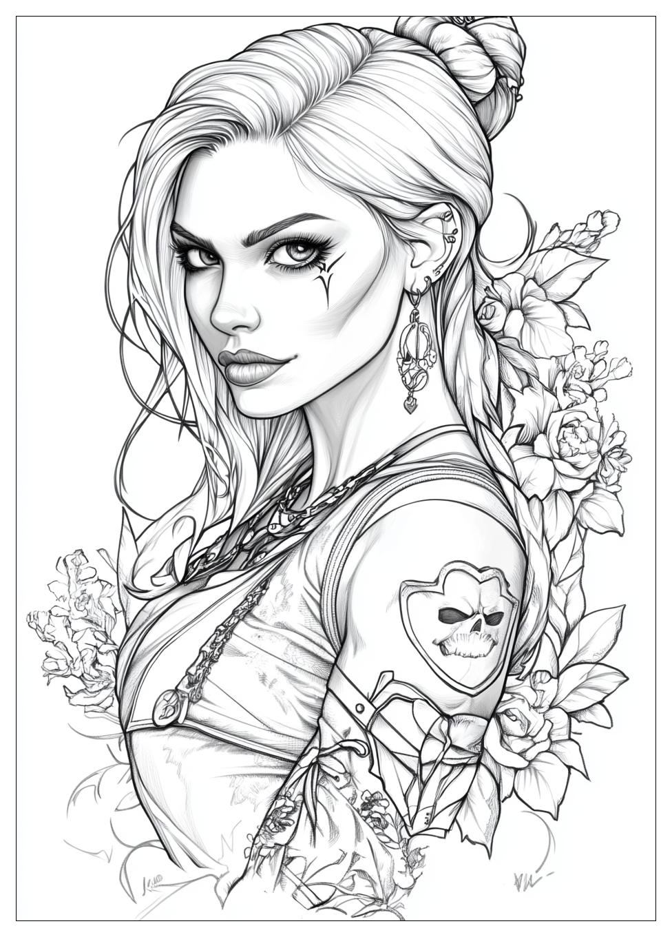 Harley Quinn Coloring Pages-12