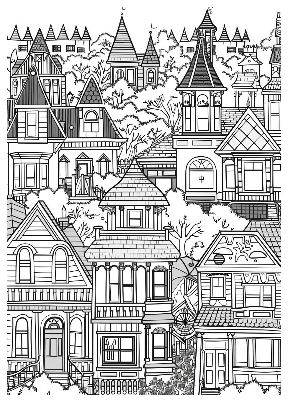 Haunted House Coloring Pages-13