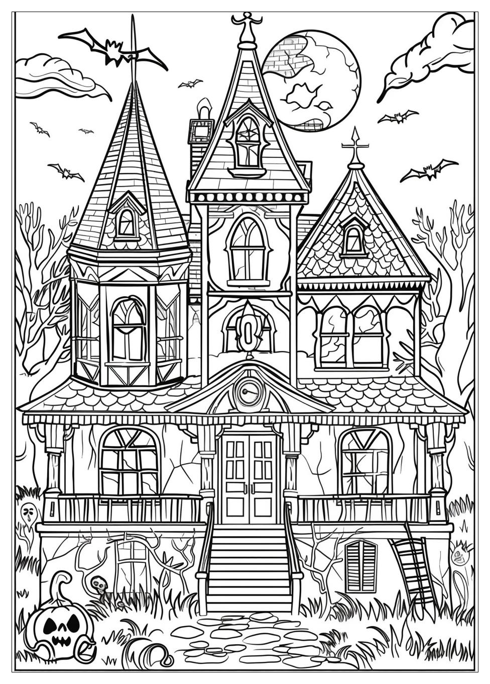 Haunted House Coloring Pages-16