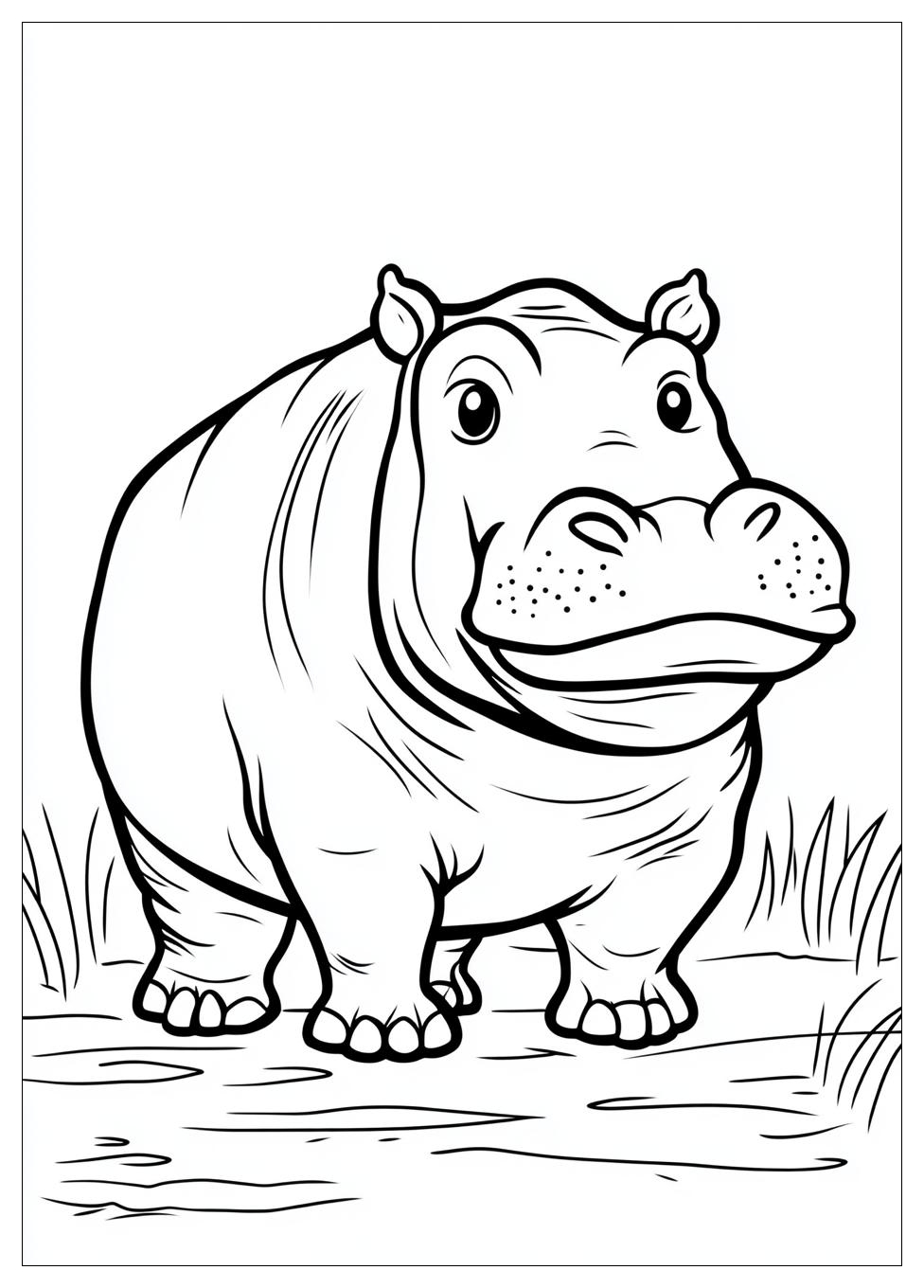 Hippo Coloring Pages-1
