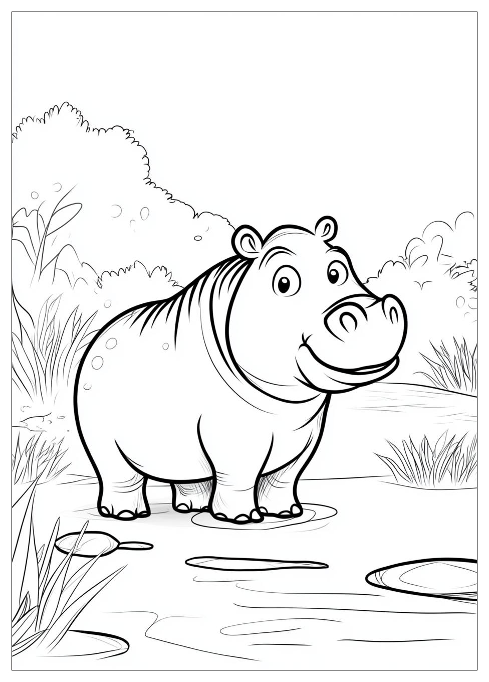 Hippo Coloring Pages-10