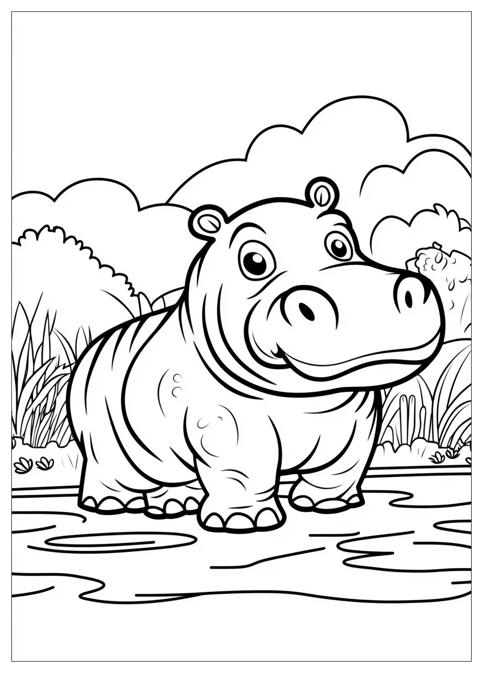 Hippo Coloring Pages-11