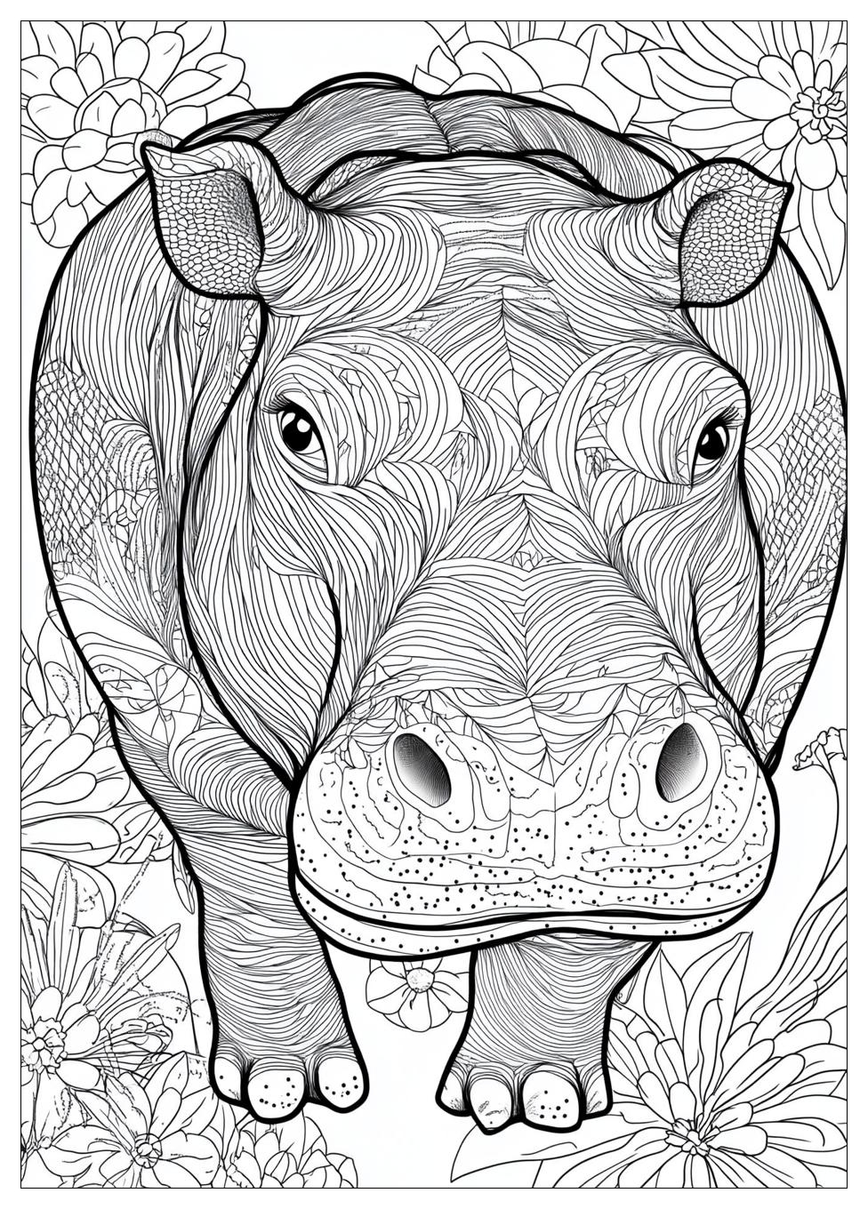 Hippo Coloring Pages-13